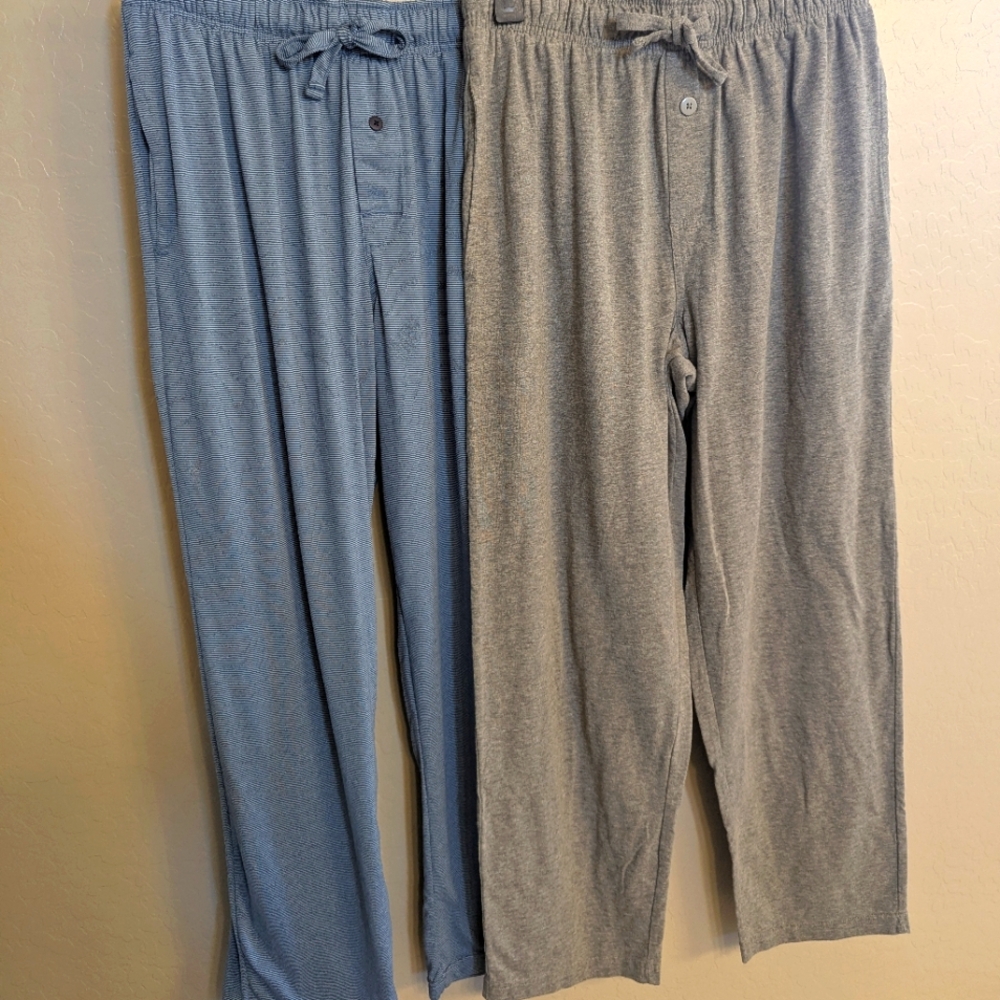 NWOT Cozy Lounge Pants Set of 2- Blue and Gray Fruit of the Loom